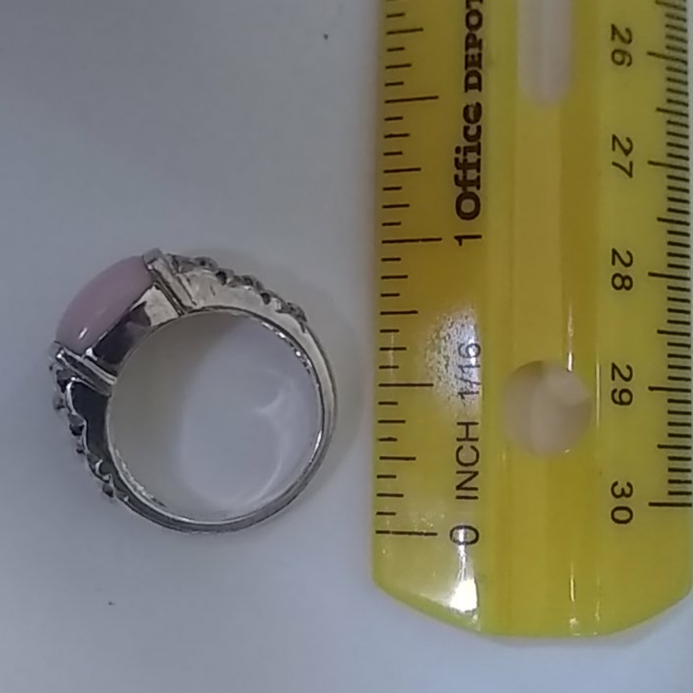 925 Solid Silver Sterling Ring Pink Gem - image 4